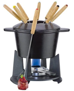 Spring Grenoble Kaasfondueset ø 16 Cm 8-persoons Gietijzer Mat Zwart