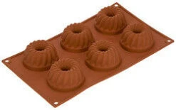 Silikomart Bakvorm 6 Tulbanden ø 7 Cm Silicone Bruin
