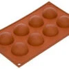 Silikomart Bakvorm 8 Halve Bollen ø 5 Cm Silicone Bruin